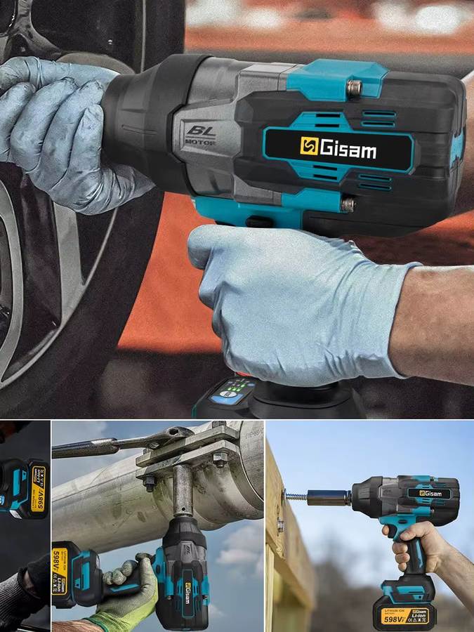 Gisam GΣ 3100 N.M Bürstenloser Akku-Schlagschrauber mit 3/4 Zoll Antrieb, kompatibel mit Makita 18 V Akku - Bild 6