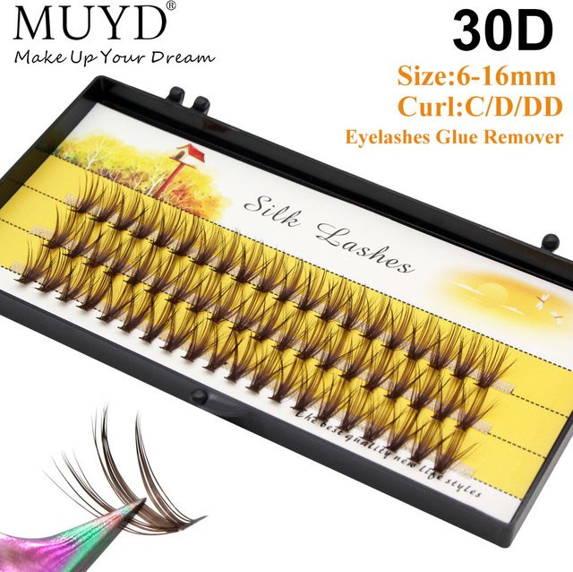 Braune Wimpernverlängerung, Russische Nerz-Wimpern, Streifen-Wimpern-Cluster - Bild 1