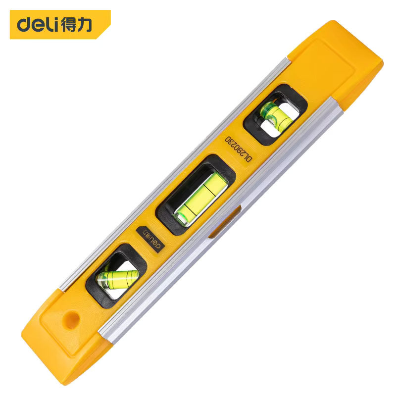 Deli Mini Pocket Wasserwaage in Gelb, Tragbares Messwerkzeug für horizontale und vertikale Gradienten, 9 Zoll - Bild 3