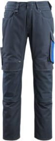 Mascot Mannheim Arbeitshose mit Reflexstreifen in Schwarzblau/Kornblau mit Cordura-Material und EN 14404 Zertifizierung - Bild 1