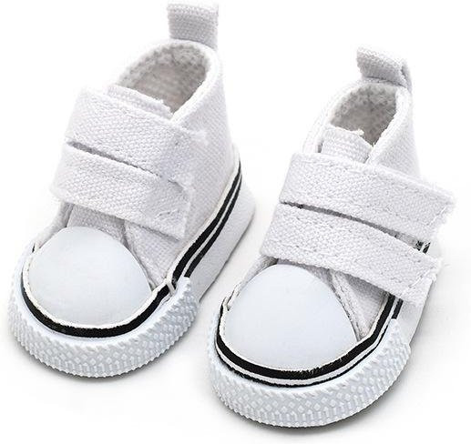 Toys-Glory Fourall Puppenschuhe aus Segeltuch, weiß, 1 Paar - Bild 1