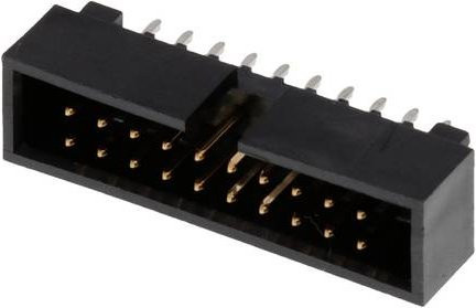 Molex Steckerleiste 20-polig in Schwarz mit Goldkontakten, Rastermaß: 2.54 mm, 2 Reihen, Tray - Bild 1