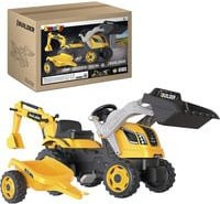 Smoby Traktor Builder Max mit Anhänger Kinderfahrzeug Baustelle Set, Gelb, ab 3 Jahren, max. Belastung: 25 kg - Bild 1