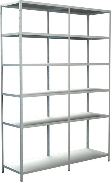 Schulte Regalwelt Steck-Grundregal aus Metall in Weiß, H x B x T: 230 x 160 x 50 cm - Bild 1