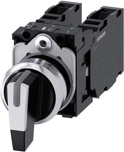 Siemens Knebelschalter 3SU1150-2CM60-1NA0 in Schwarz und Weiß aus Metall - Bild 1