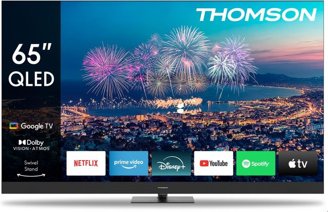 Thomson 65QG6C14 QLED Smart-TV in Schwarz mit 164 cm (65 Zoll), 4K Ultra HD, HDR, Sprachsteuerung, Wi-Fi und Bluetooth - Bild 1