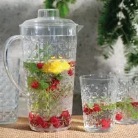 DECORIS Getränke-Set aus Kunststoff mit Krug und Wassergläsern in Transparent - Bild 1