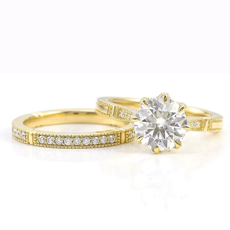 Huitan Ringe Set, Gold, Kristall, Zirkonia, Damen - Bild 3