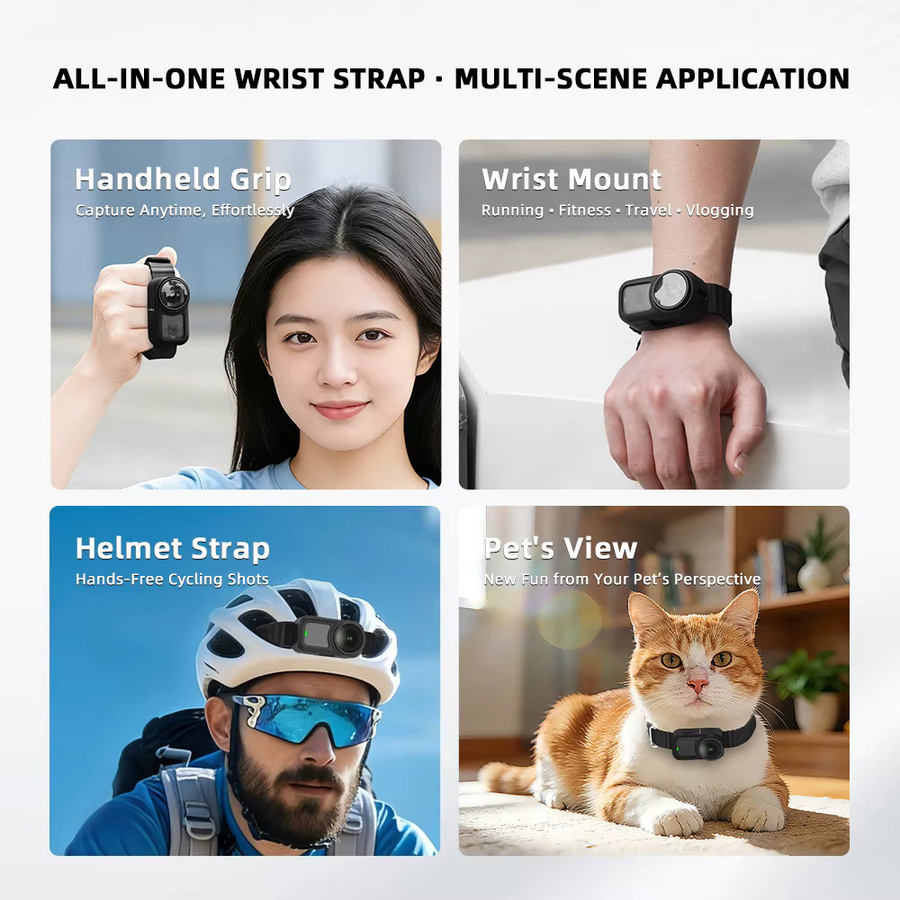 Flymile Erweiterungsband Silikonhülle für DJI Osmo Nano in Schwarz mit Handschlaufe und stoßfestem Schutz - Bild 5