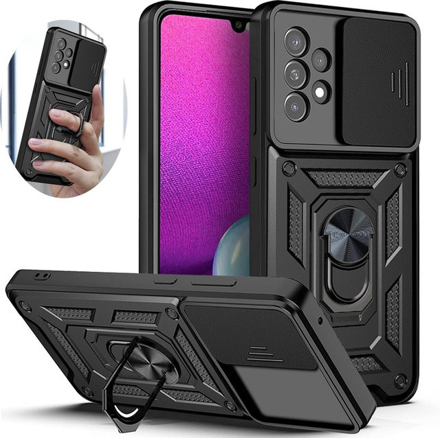 Schutzhülle mit Kameraobjektiv-Schutz für Samsung Galaxy A33 A73 A53 A32 A13 A52 4G 5G in Schwarz - Bild 1