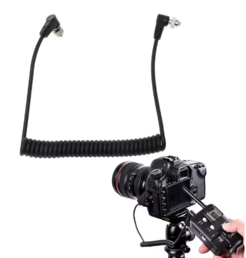 Canon PC-Synchronisationskabel Flash-Spiralkabel mit Schraubverschluss Stecker-zu-Stecker - Bild 2