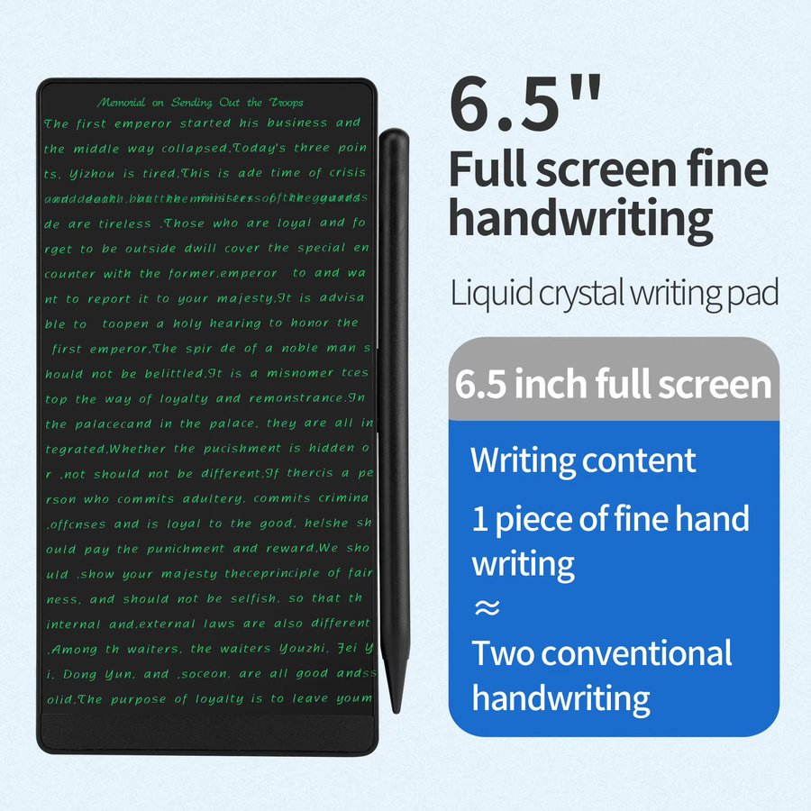 CHILDSMILEY LCD-Schreibtablett 6,5 Zoll mit Vollbild-Display und superfeiner Handschrift, magnetischer Skizzenblock in Schwarz - Bild 2