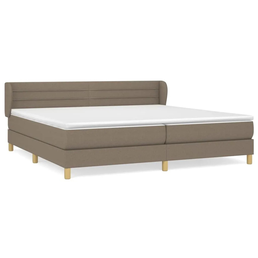 vidaXL Boxspringbett mit Matratze Hybrid-System in Taupe, Weiß und Beige aus Stoff, B/T: 203 x 203 cm, Höhe: 78 cm - Bild 2