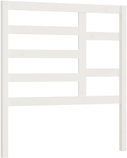 vidaXL Bett-Kopfteil aus Kiefer-Massivholz in Weiß mit rustikaler Optik, B: 106 cm, T: 4 cm, H: 104 cm - Bild 1