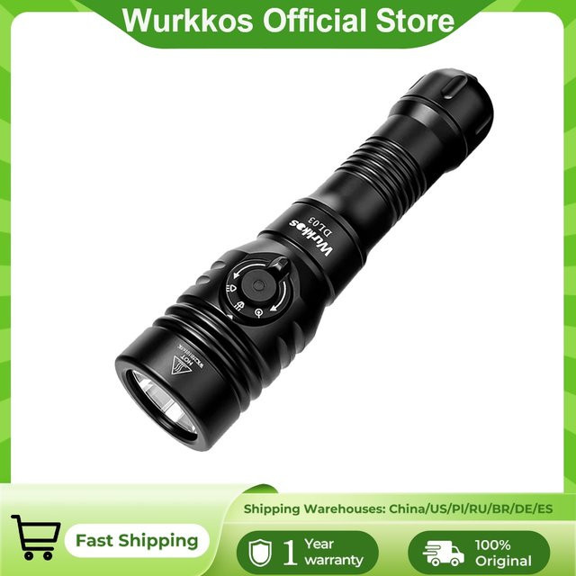 Wurkkos DL03 professionelle Tauchleuchte in Schwarz mit 2800 LM und 21700 wiederaufladbarem Akku - Bild 1