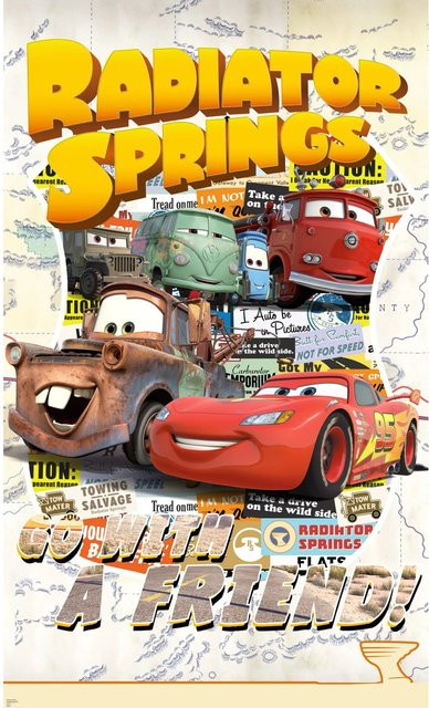 Komar Fototapete Vlies Cars Take The Open Road, Multicolor, Breite: 120 cm, Höhe: 200 cm - Bild 1
