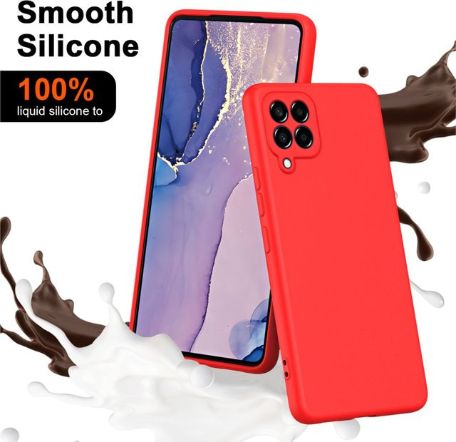 Luxus Silikon Schutzhülle für Samsung Galaxy M33 5G in Rot mit Kameraschutz - Bild 1