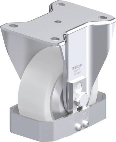 Blickle Stahlblech-Bockrolle BH-SPO 127G-FA-FS in Grau/Weiß mit 125 mm Rad-Durchmesser und 750 kg Tragfähigkeit - Bild 1