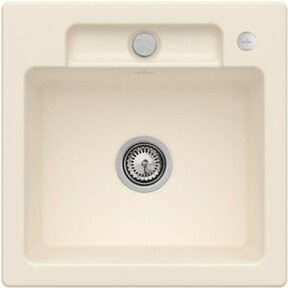 Villeroy & Boch Spüle Siluet 50 S Flat bündig aus Keramik in Beige mit Ablauggarnitur und Excenterbetätigung - Bild 1