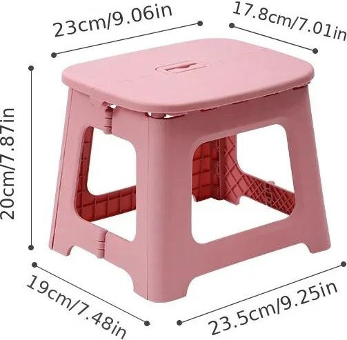 Faltbarer Stuhlhocker von Yiran Furniture in Pink, tragbarer und verdickter Kunststoffhocker für Badezimmer und Outdoor-Einsätze - Bild 1