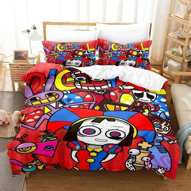 Binchi Outdoor Product Bettwäscheset Digitaler Zirkus 3-teilig mit Motiv, B/B: 135 x 200 cm, Mehrfarbig - Bild 1