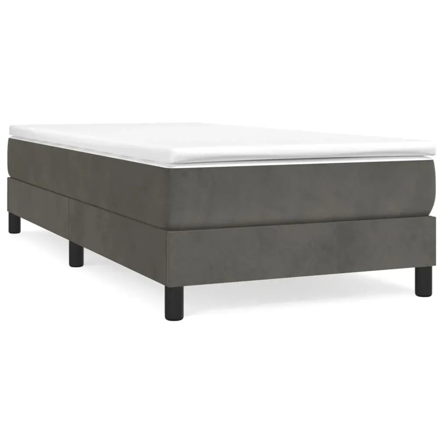 vidaXL Boxspringbett mit Matratze Dunkelgrau Samt B/T/H: 100 x 200 cm - Bild 2
