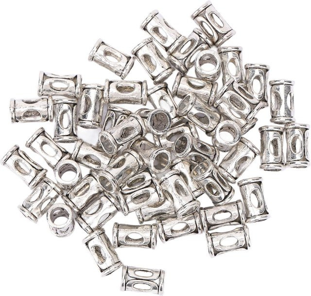 Koogeelife Bartperlen, Dunkelsilber, Röhrenförmig, Legierung, Unisex - Bild 1