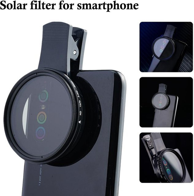 ND2-400 Einstellbarer ND-Filter für Mobiltelefone, 37 mm, Schwarz, zur Bildverbesserung bei Nachtaufnahmen und Sonnenfinsternissen - Bild 1