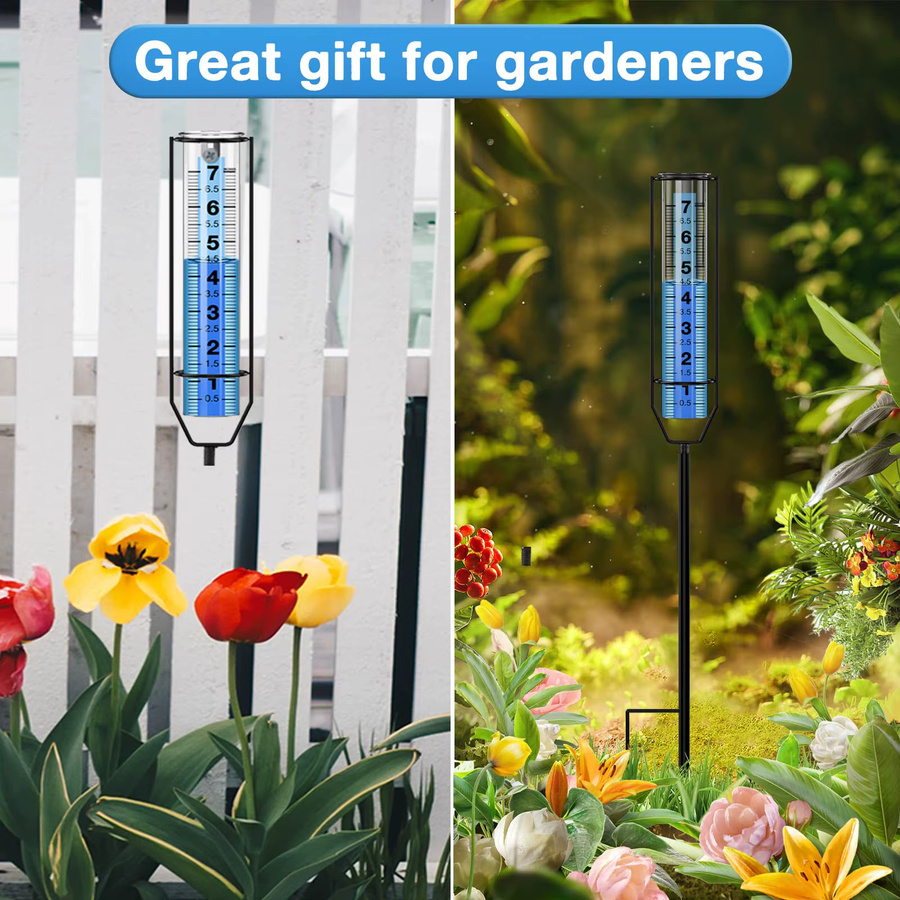Frostsicherer Regenmesser aus transparentem Kunststoff mit großen Zahlen für Garten und Rasen, Höhe: 17,8 cm - Bild 5
