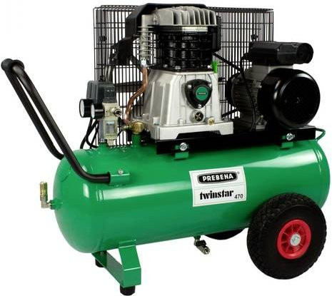 Prebena Druckluft-Kompressor TWINSTAR470 in Grün mit 50 l Kessel und 10 bar Druck - Bild 1