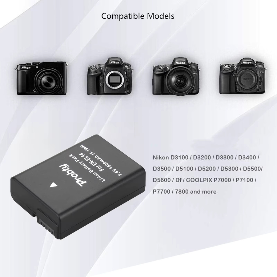 Nikon EN-EL14 EN-EL14a Akku und LCD-Ladegerät Set für D3100 D3200 D3300 D3400 D3500 D5100 D5200 D5300 D5500 D5600 DF - Bild 5