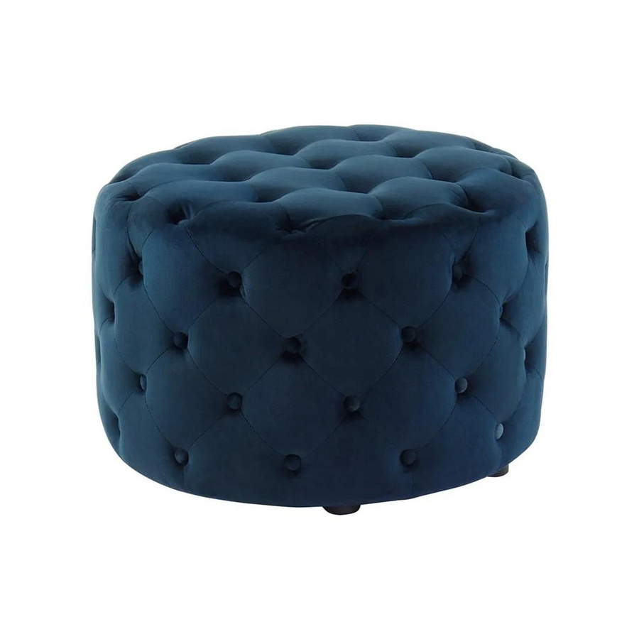 Sitzhocker Fourca aus Samt in Marineblau Durchmesser: 60 cm - Bild 2