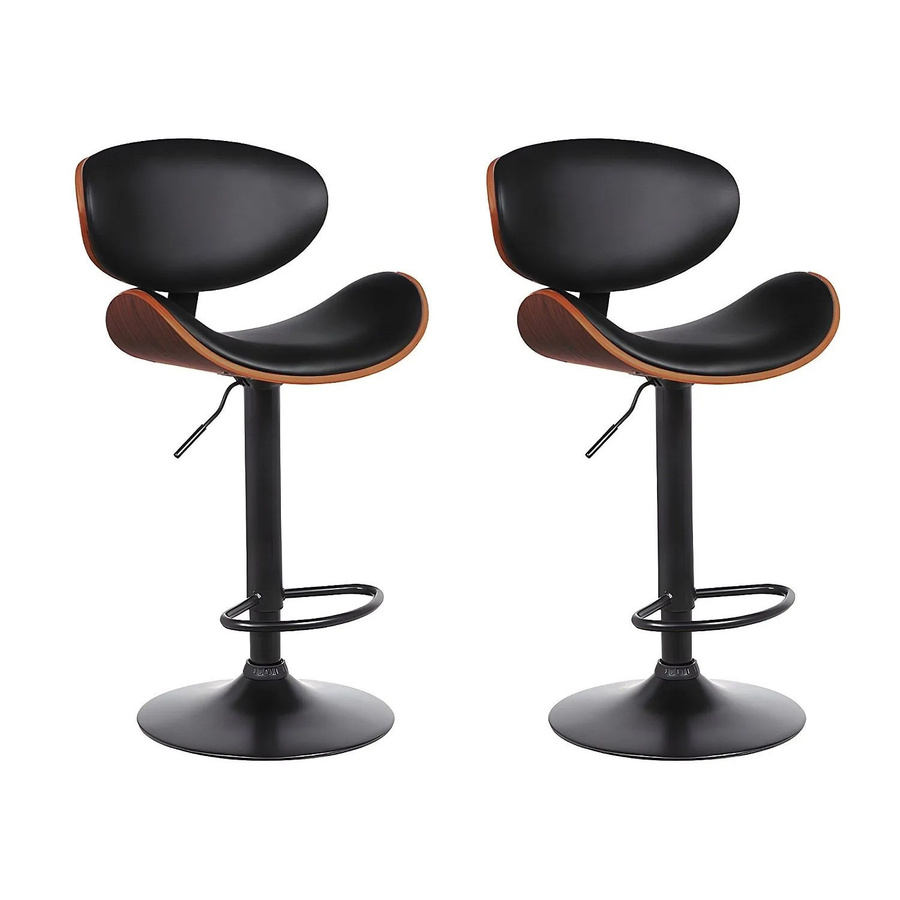 Vente-unique Barhocker Montenegro in Schwarz und Braun mit Metallgestell und Kunstleder-Sitzfläche - Bild 2