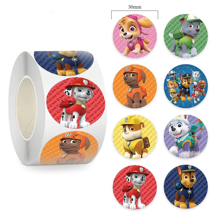 Paw Patrol Siegelaufkleber, Cartoon, multicolour, 500 Stück/Rolle - Bild 3