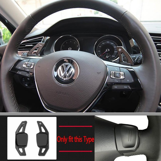 Schaltwippen Erweiterung für Volkswagen Golf 7 Alltrack MK7 Passat B8 VW Variant Tiguan Jetta MK6 DSG Lenkrad in Schwarz - Bild 1