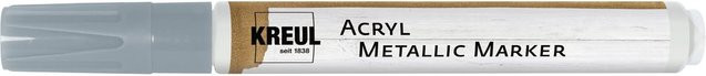 KREUL Acryl Metallic Marker Medium in Silber mit Bullet-Spitze und permanenter Tinte - Bild 1