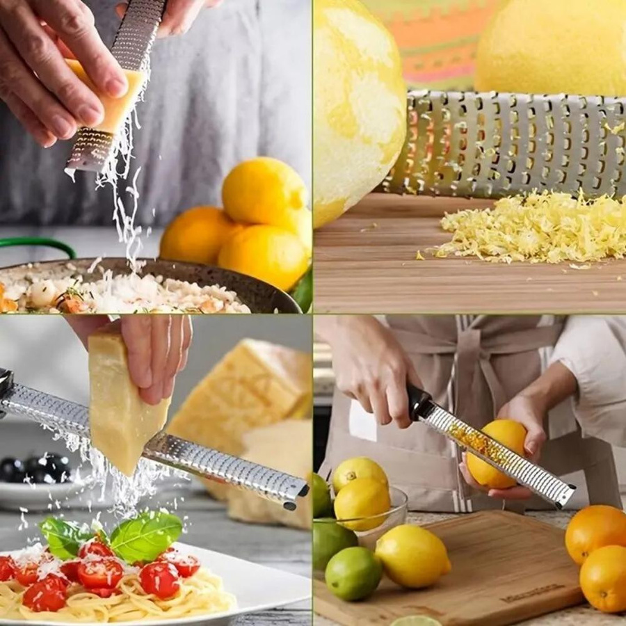 Multifunktionale Käsereibe aus Edelstahl als Handgehaltener Schneider und Hobel für Zitronen, Schokolade und Gemüse - Bild 4