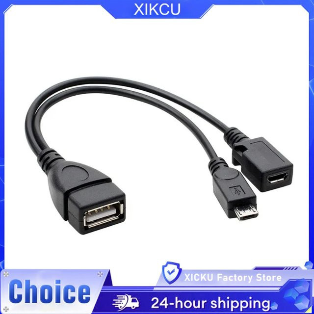 XIKCU 2-in-1 OTG-Kabel für Fire Stick 4K und Android Smartphones oder Tablets, Micro USB Host und Power, Schwarz - Bild 1