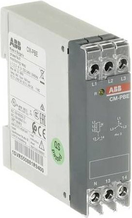 ABB Überwachungsrelais CM-PBE in Grau, 220 - 440 V/AC, 1 Wechsler, 1 Öffner, 1 Schließer - Bild 1