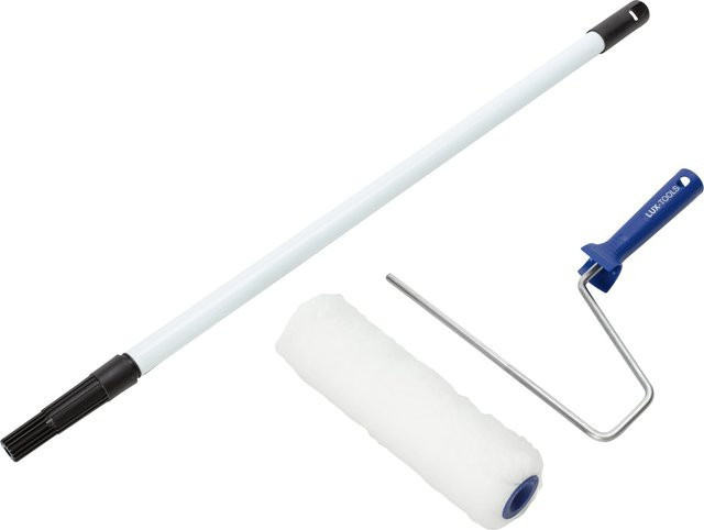 LUX-TOOLS Farbroller Kunstfell mit Teleskopstange, Farbe: Weiß, Breite: 25 cm - Bild 1