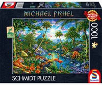 Schmidt Spiele Puzzle Inselparadies von Michael Fishel, farbenfrohe Naturszene, 1000 Teile - Bild 1