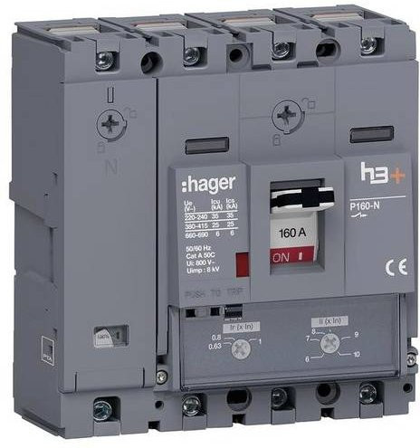 Hager HHS161DC Leitungsschutzschalter MCB grau 160 A - Bild 1
