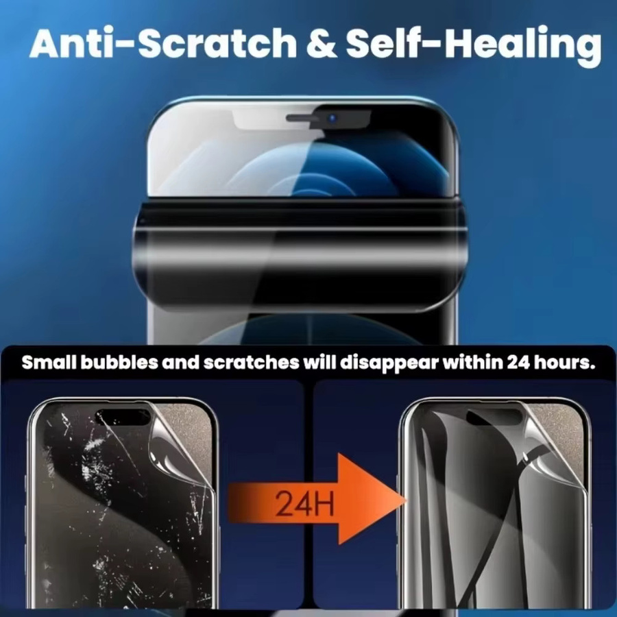 Anti-Spy Hydrogel-Sichtschutz-Displayschutzfolie für Apple iPhone 11 12 13 14 15 16 17 Pro Max Plus XR XS in Transparent - Bild 3