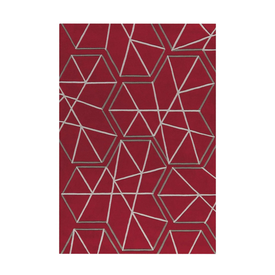 MeGusta Kurzflor Teppich Dolores Modern Abstract Rot Grau B: 140 cm, T: 200 cm - Bild 2