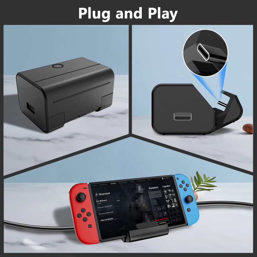 LinYuvo TV-Dockingstation für Nintendo Switch und OLED, 4K/1080P HDMI-TV-Adapter mit USB 3.0-Anschlüssen, Schwarz - Bild 5