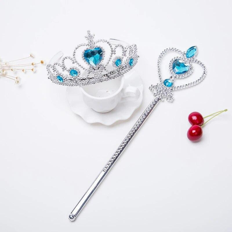 Yiran toy Fantasy Strass Tiara Krone und Zauberstab 6er Set - Bild 1