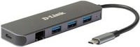 D-Link DUB-2334 USB-C Multiport Hub Dockingstation mit HDMI, 1GbE Ethernet und 5 Ports in Anthrazit - Bild 1