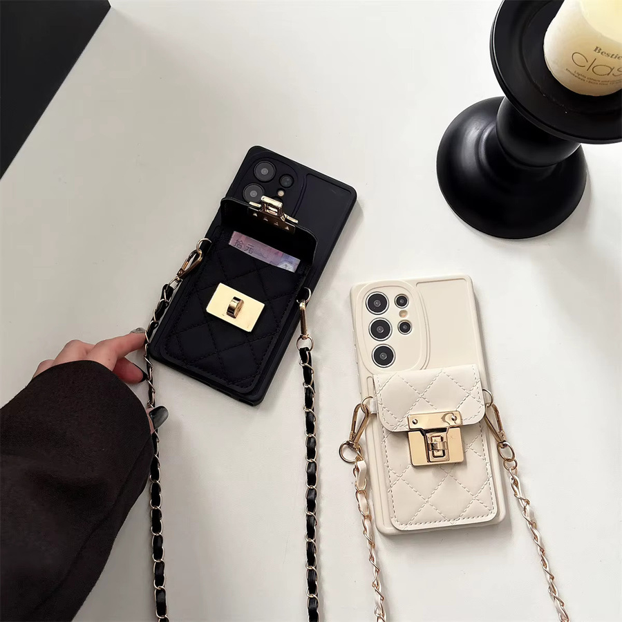 Samsung Crossbody Handyhülle mit Brieftasche und Kartenhalter für Galaxy S25 S24 S23 S22 S21 FE S26 Ultra A16 A17 A07 A56 A36 in Weiß - Bild 4