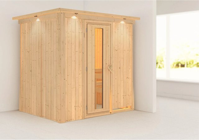 Karibu Sauna LED-Dachkranz in Natur Braun - Bild 1