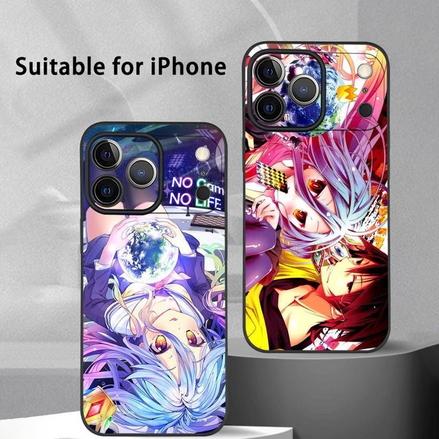 No G-Game No Life Shiro Handyhülle für iPhone 11 bis 17 Pro Max Plus Mini Schwarz Frosted Soft Shell - Bild 1